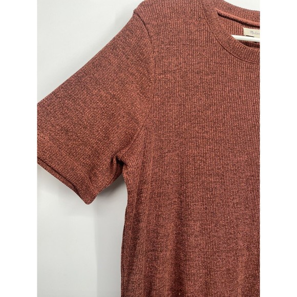MADEWELL WOMEN'S HEATHER RUSTY SHORT SLEEVE RIBBED POCKET TEE MIDI DRESS Sz L - Picture 4 of 8